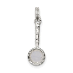 Sterling Silver Rhodium-plated Magnifying Glass Charm QC4786