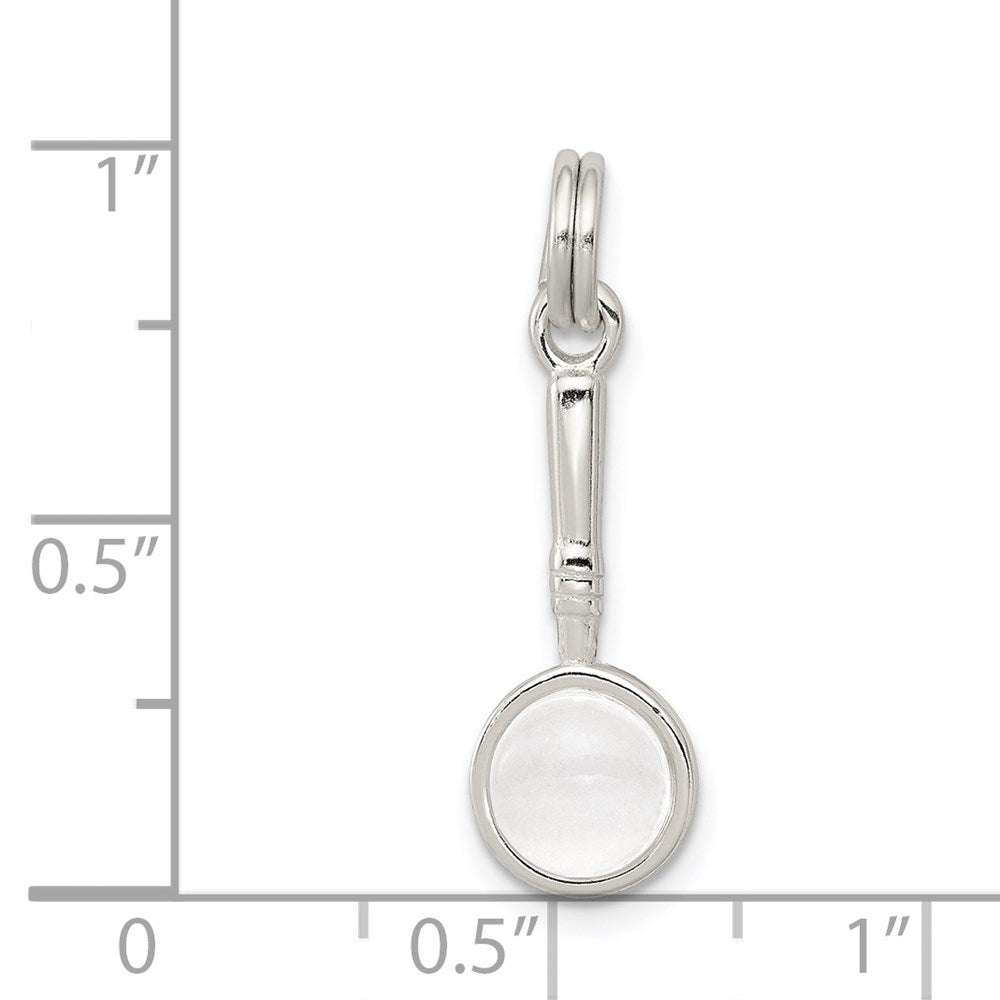 Sterling Silver Rhodium-plated Magnifying Glass Charm QC4786