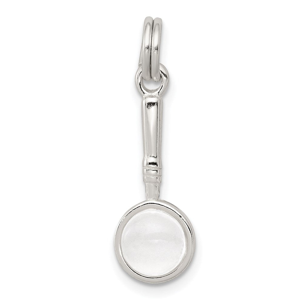 Sterling Silver Rhodium-plated Magnifying Glass Charm QC4786