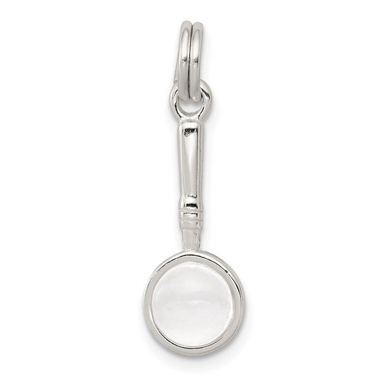 Sterling Silver Rhodium-plated Magnifying Glass Charm QC4786