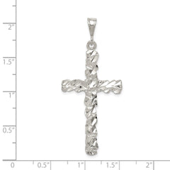 Sterling Silver Diamond -Cut Cross Pendant QC480
