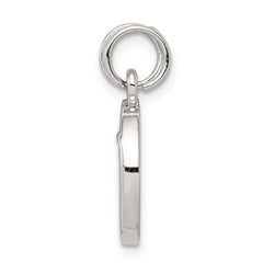 Sterling Silver Rhodium-plated Enameled and CZ Moon and Star Charm QC4806