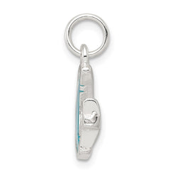 Sterling Silver Blue Enameled Moon & Star Charm QC4809