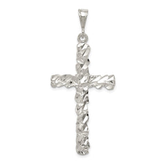 Sterling Silver Diamond -Cut Cross Pendant QC480