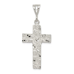 Sterling Silver Nugget Cross Pendant QC484