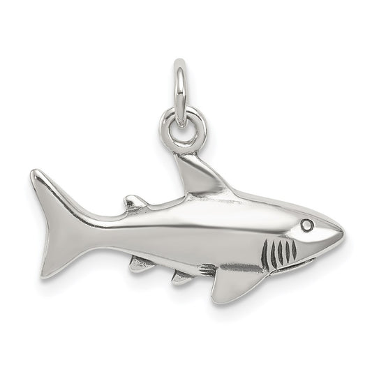 Sterling Silver Antique Shark Charm QC4869
