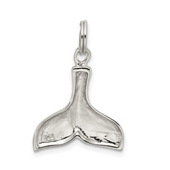 Sterling Silver Rhodium-plated Whale Tail Charm QC4884