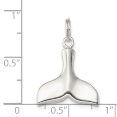 Sterling Silver Rhodium-plated Whale Tail Charm QC4884