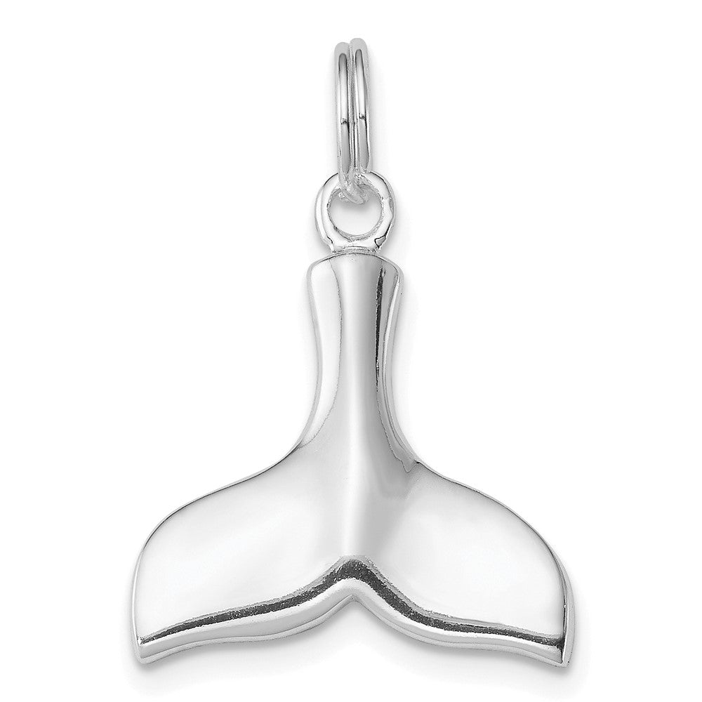 Sterling Silver Rhodium-plated Whale Tail Charm QC4884