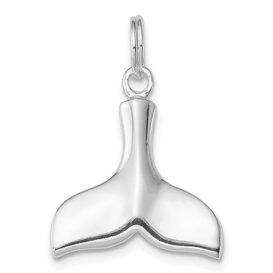 Sterling Silver Rhodium-plated Whale Tail Charm QC4884