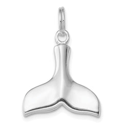 Sterling Silver Rhodium-plated Whale Tail Charm QC4884