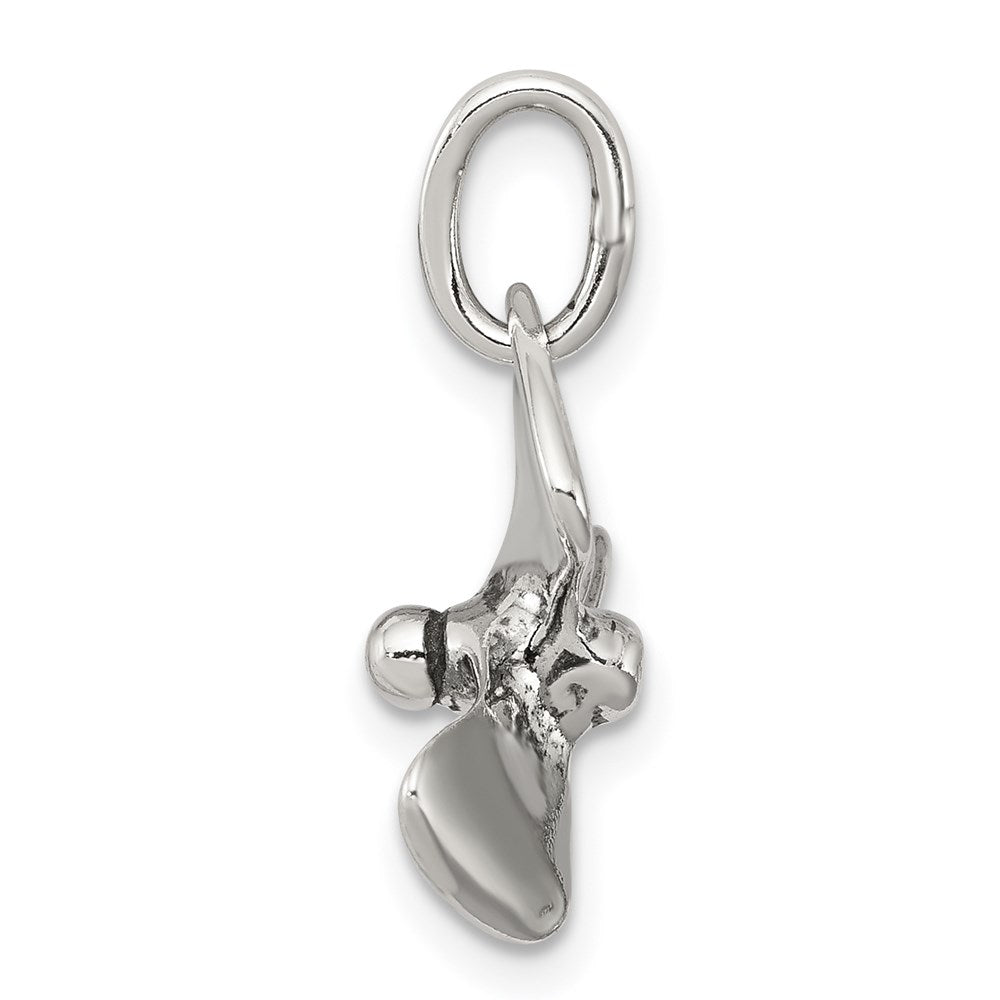 Sterling Silver 3D Antiqued Boat Propeller Charm QC4978
