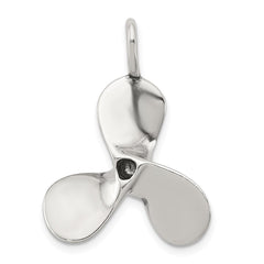 Sterling Silver 3D Antiqued Large Boat Propeller Charm QC4980