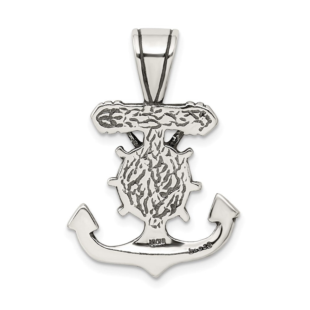 Sterling Silver Antiqued Mariner's Crucifix Pendant QC4981
