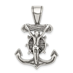 Sterling Silver Antiqued Mariner's Crucifix Pendant QC4981