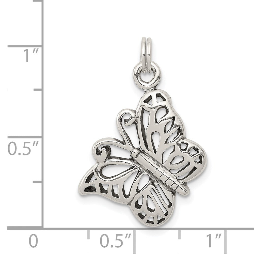 Sterling Silver Antique Butterfly Charm QC4997