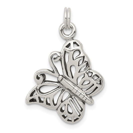 Sterling Silver Antique Butterfly Charm QC4997