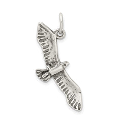 Sterling Silver Antiqued Wing Spread Seagull Charm QC5010