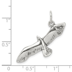 Sterling Silver Antiqued Wing Spread Seagull Charm QC5010