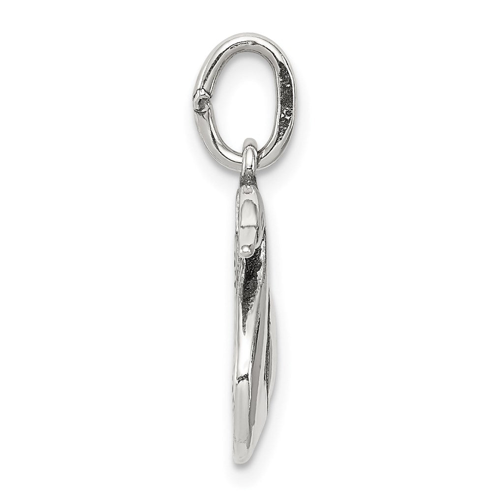 Sterling Silver Antiqued Swan Charm QC5013