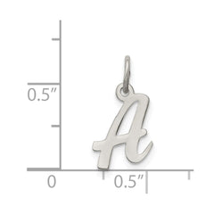 Sterling Silver Rhodium-plated Script Letter A Initial Charm QC5080A