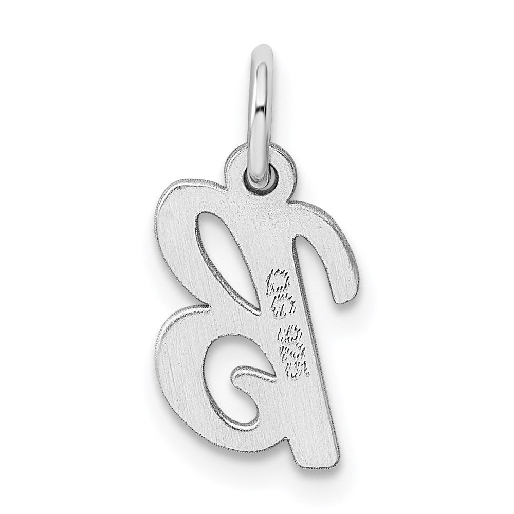 Sterling Silver Rhodium-plated Script Letter B Initial Charm QC5080B