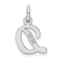 Sterling Silver Rhodium-plated Script Letter D Initial Charm QC5080D