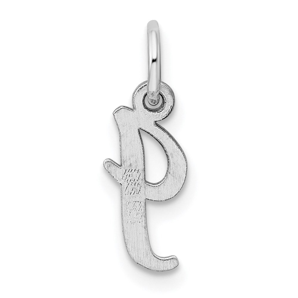 Sterling Silver Rhodium-plated Script Letter I Initial Charm QC5080I