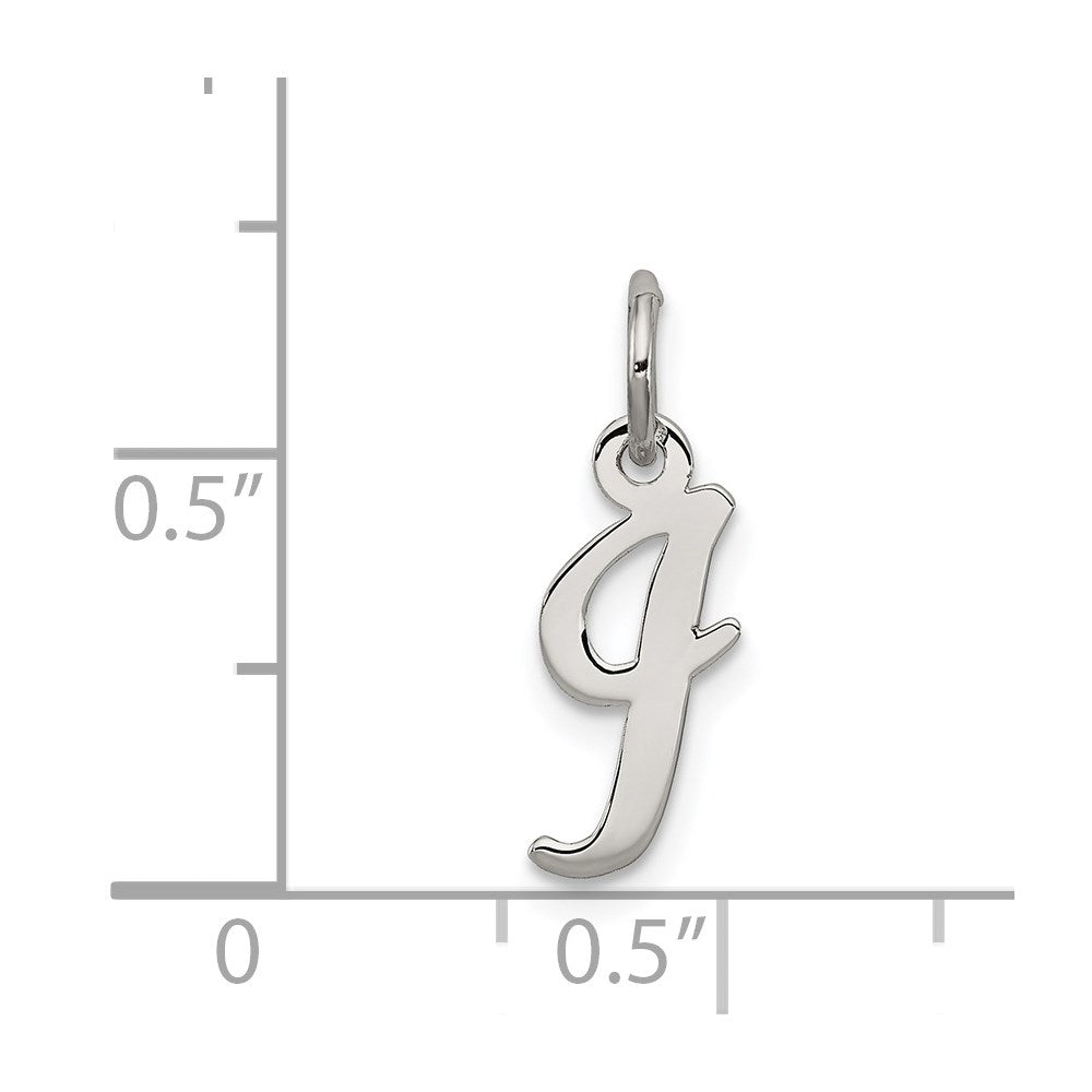 Sterling Silver Rhodium-plated Script Letter I Initial Charm QC5080I