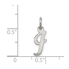 Sterling Silver Rhodium-plated Script Letter I Initial Charm QC5080I