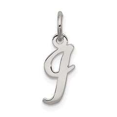 Sterling Silver Rhodium-plated Script Letter I Initial Charm QC5080I