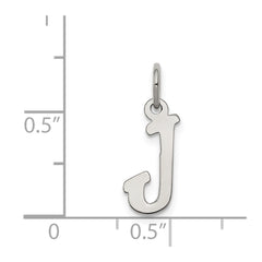 Sterling Silver Rhodium-plated Script Letter J Initial Charm QC5080J