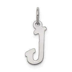 Sterling Silver Rhodium-plated Script Letter J Initial Charm QC5080J