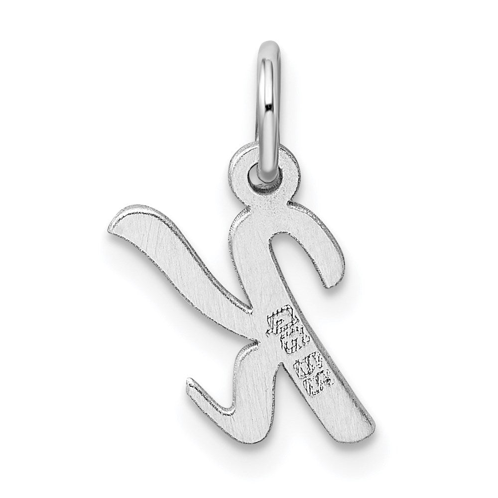 Sterling Silver Rhodium-plated Script Letter K Initial Charm QC5080K