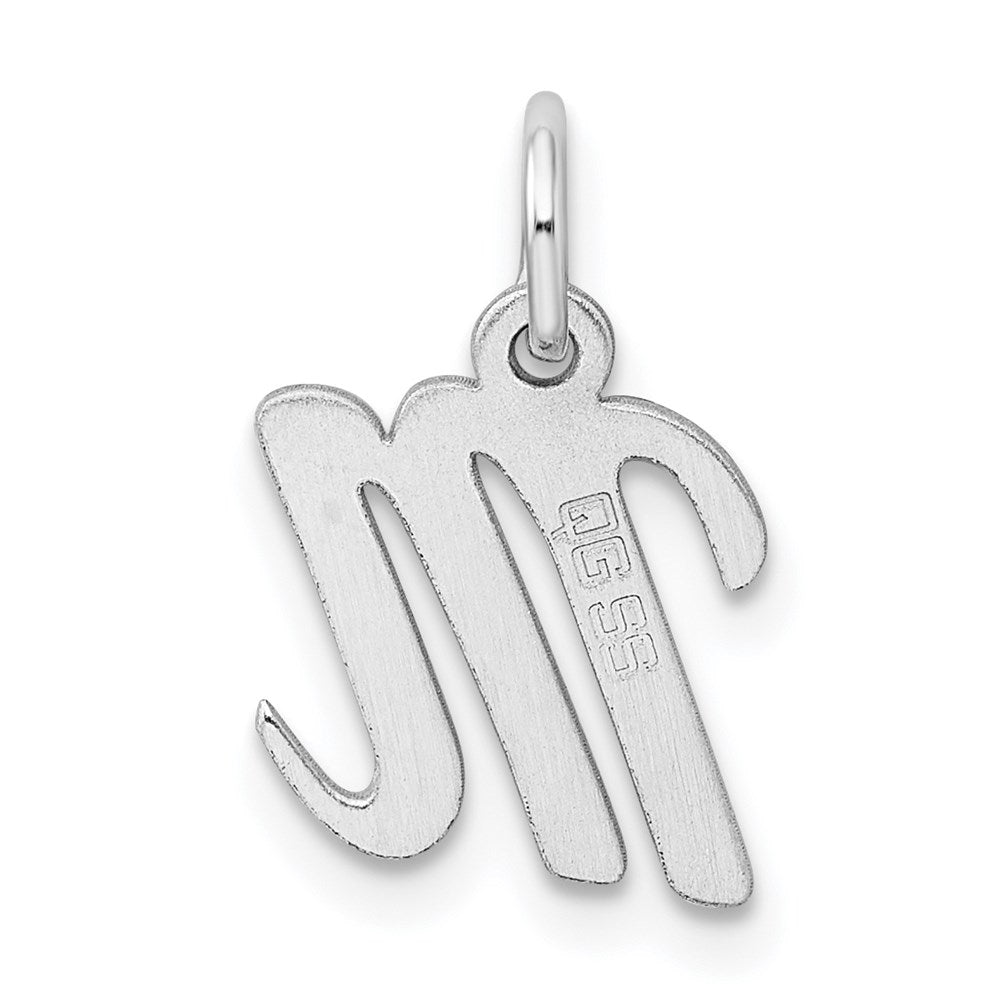 Sterling Silver Rhodium-plated Script Letter M Initial Charm QC5080M