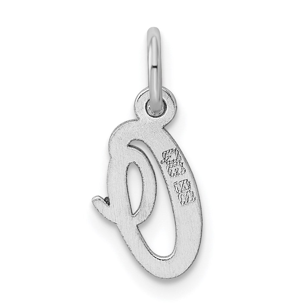 Sterling Silver Rhodium-plated Script Letter O Initial Charm QC5080O
