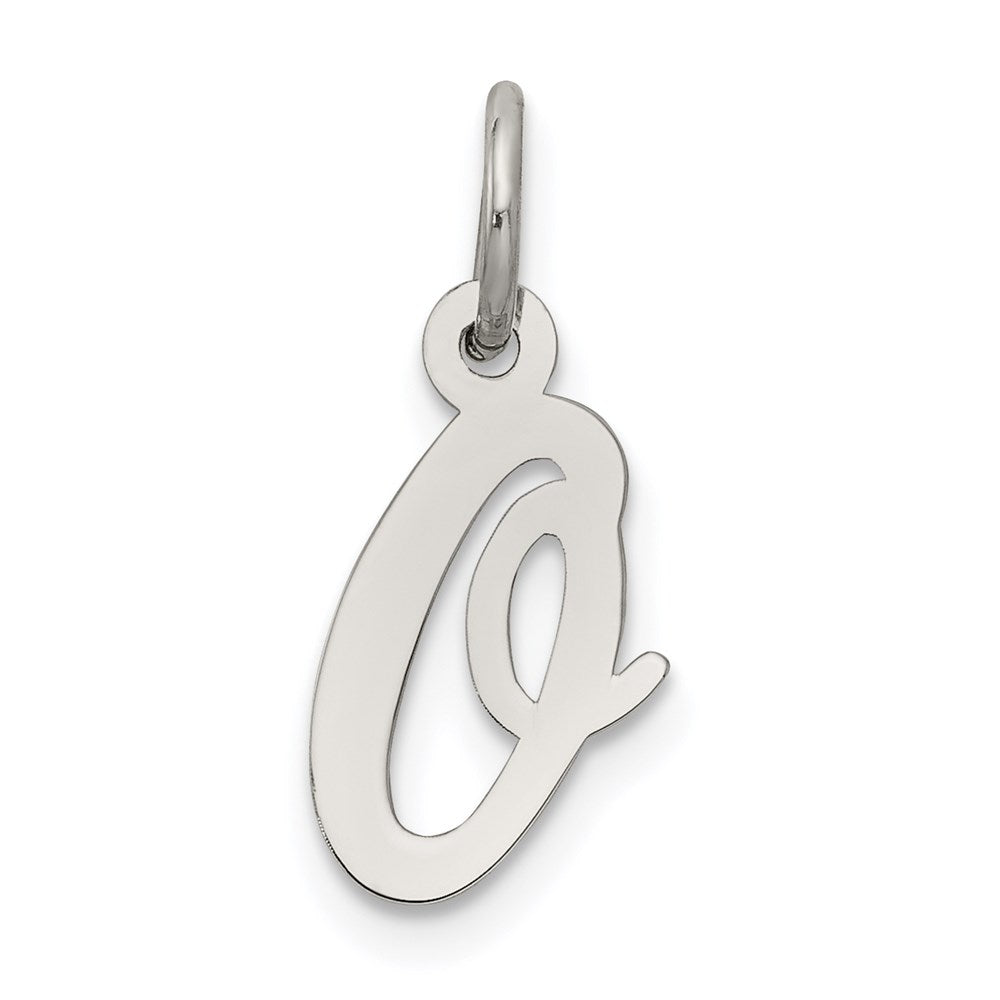 Sterling Silver Rhodium-plated Script Letter O Initial Charm QC5080O