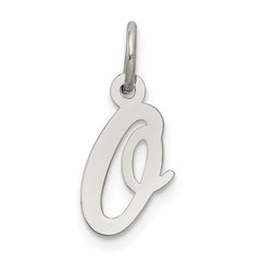 Sterling Silver Rhodium-plated Script Letter O Initial Charm QC5080O
