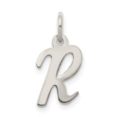Sterling Silver Rhodium-plated Script Letter R Initial Charm QC5080R