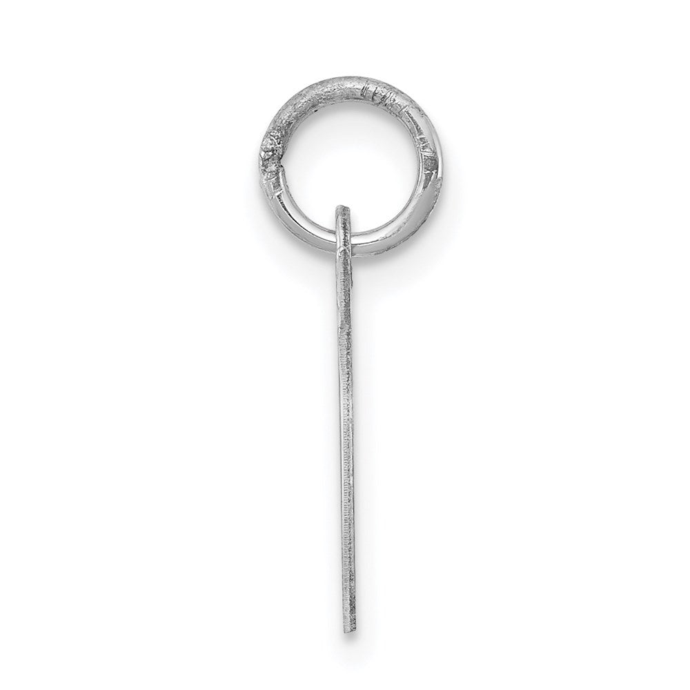 Sterling Silver Rhodium-plated Script Letter T Initial Charm QC5080T