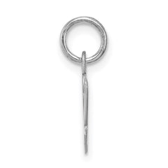 Sterling Silver Rhodium-plated Script Letter V Initial Charm QC5080V