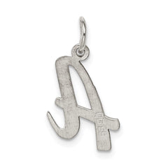 Sterling Silver Rhodium-plated Script Letter A Initial Charm QC5082A