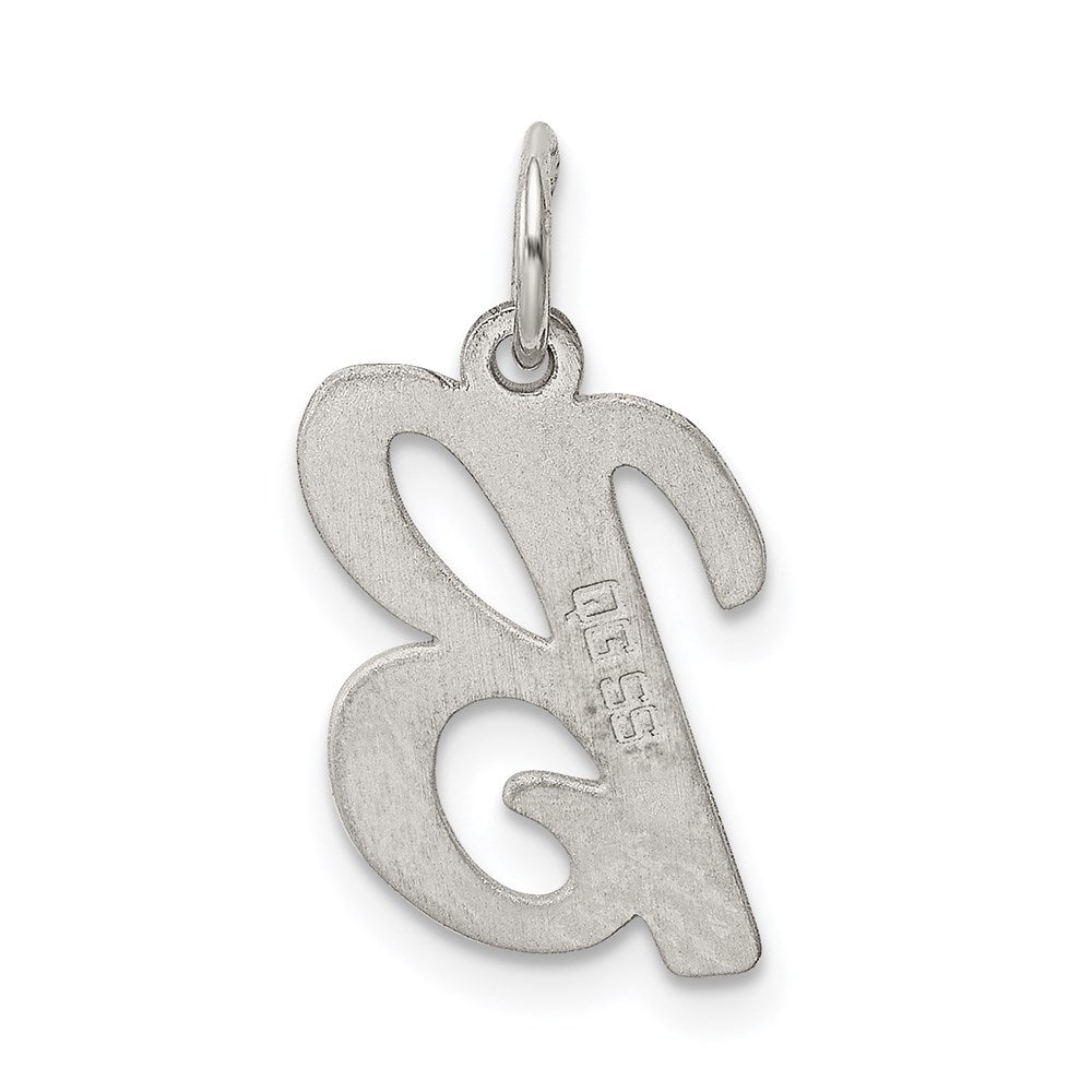 Sterling Silver Rhodium-plated Script Letter B Initial Charm QC5082B