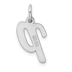 Sterling Silver Rhodium-plated Script Letter P Initial Charm QC5082P