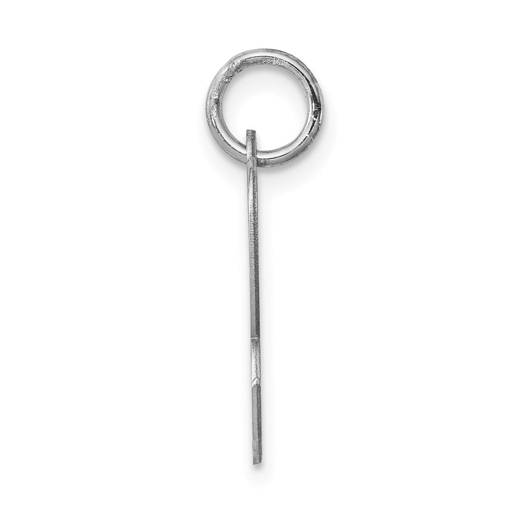 Sterling Silver Rhodium-plated Script Letter R Initial Charm QC5082R