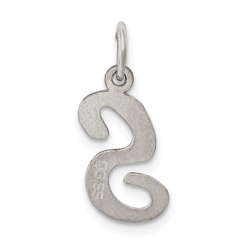 Sterling Silver Rhodium-plated Script Letter S Initial Charm QC5082S