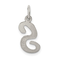 Sterling Silver Rhodium-plated Script Letter S Initial Charm QC5082S