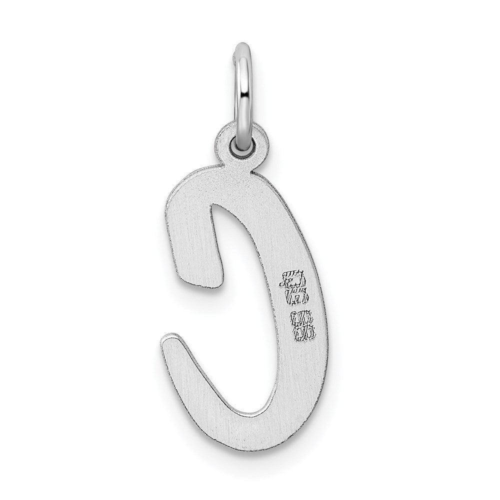Sterling Silver Rhodium-plated Script Letter C Initial Charm QC5084C