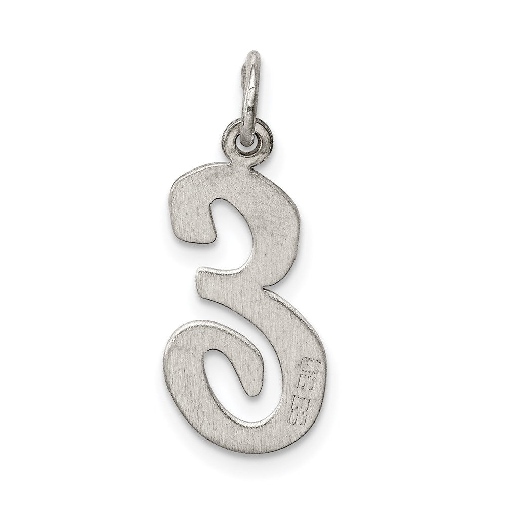 Sterling Silver Rhodium-plated Script Letter E Initial Charm QC5084E