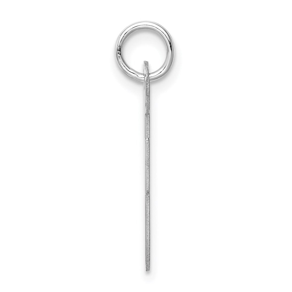 Sterling Silver Rhodium-plated Script Letter F Initial Charm QC5084F
